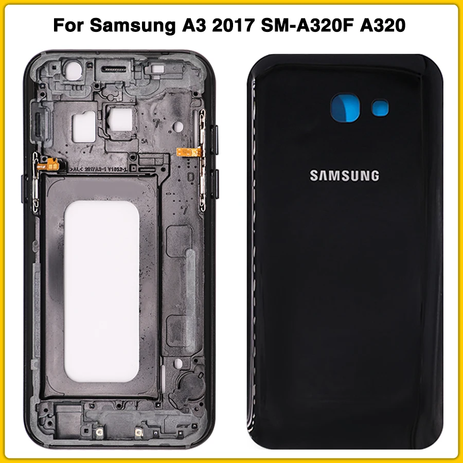 A320 Средний Корпус рамка+ крышка батарея задняя крышка Дверь для samsung A3 SM-A320F A320 полный корпус Чехол