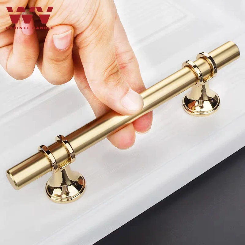 Ручки для шкафа WV черная золотая роскошные ручки кухонной двери прямая Т
