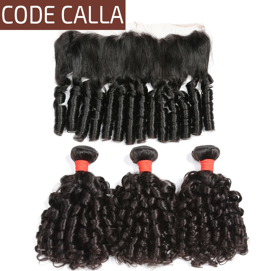 Bouncy Curly Hair Bundles With 13x4 Hd Lace Front Human Brazilian 3 4 Weave And Loose Wiht Closure | Шиньоны и парики