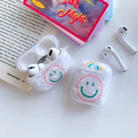 earphone case for airpods 21 fashion rainbow smile print marble shell conch case for airpods pro airpods 3 soft earphones cover