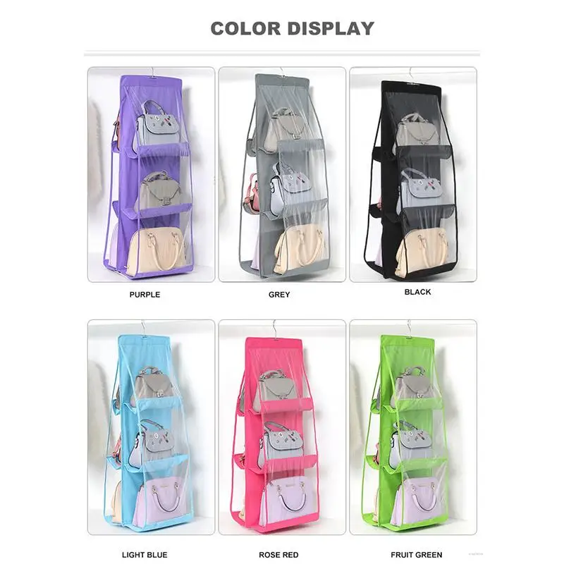 

Double-Sided Six-Layer Bag Hanging Bag Non-Woven Hanging Handbag Storage Hanging Bag Bag Storage Bag