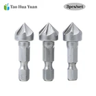 3 шт., конусные фаски для сверления с шестигранным хвостовиком 14 дюйма