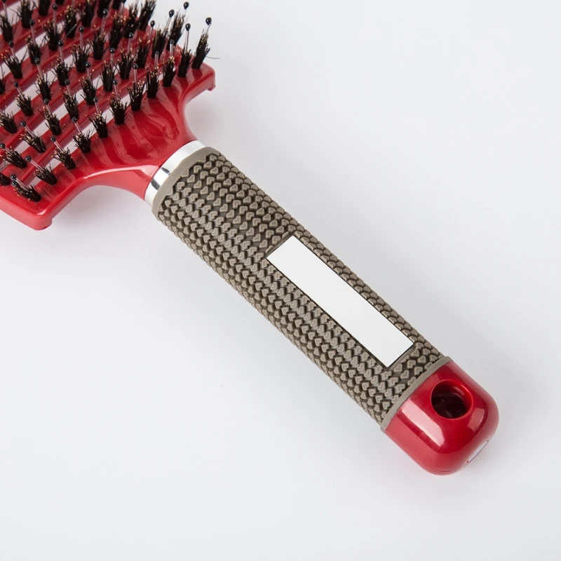 1 шт. Уход за волосами Массаж головы Гребень свиная щетина большие изогнутые