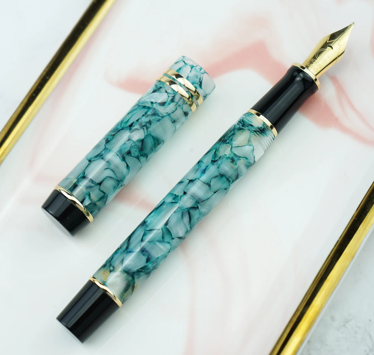 Moonman M600S Gemstone зеленая целлюлоидная авторучка MOONMAN Iridium Fine Nib 0 5 мм модная офисная