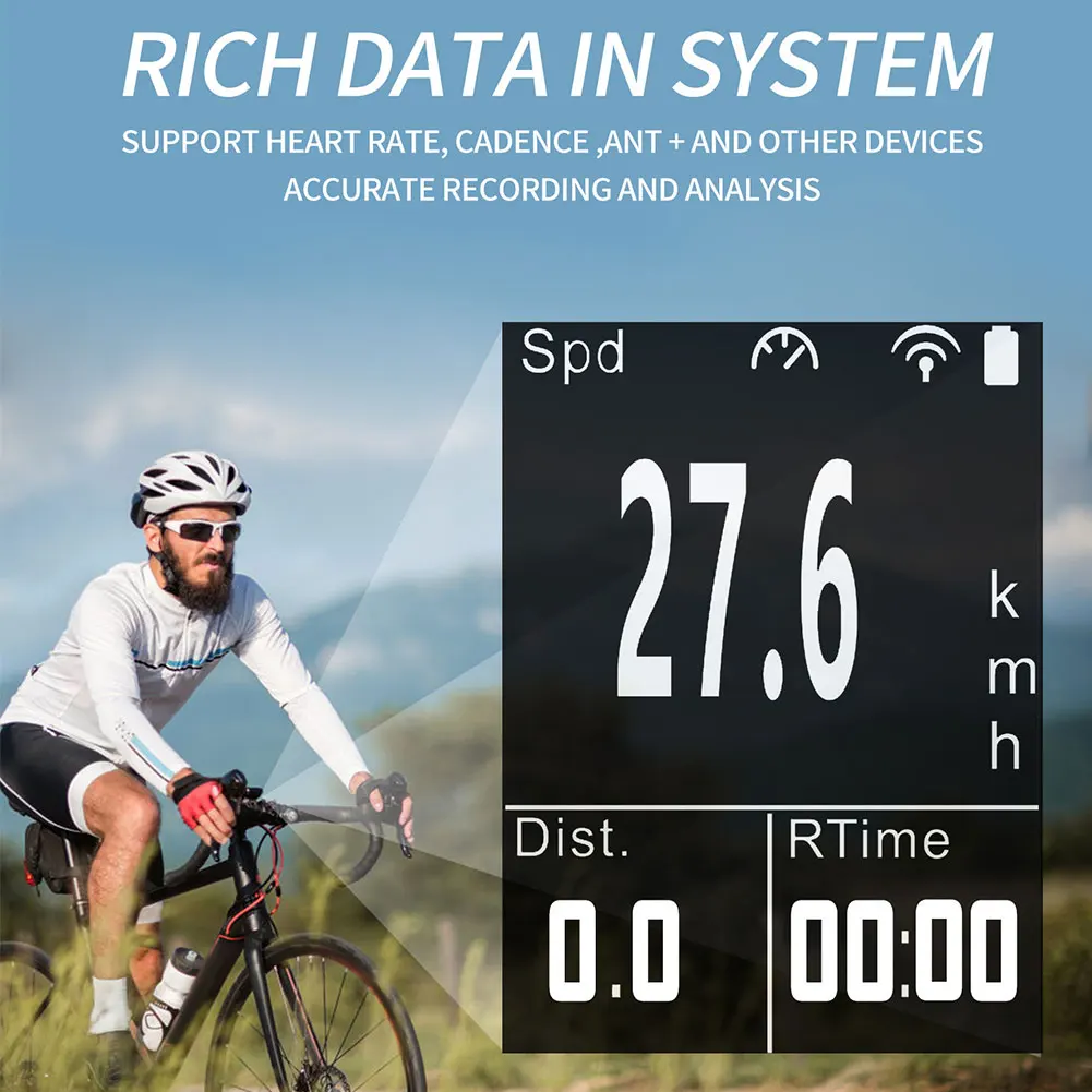 

2.0 Inch Wireless Cycling Mountain Bicycle Bike Speedmeter Calories Multifunctional Backlit Riding Heart Rate GPS Computer
