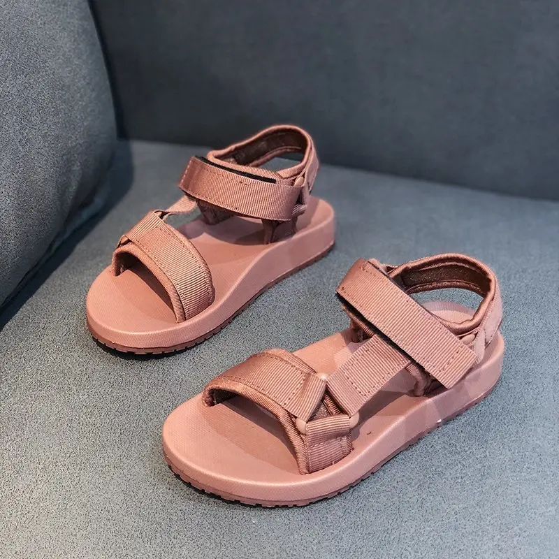 Kids Sandals Summer Canvas Shoes Fashion Light Soft Flats Toddler Baby Girls Sandals Infant Casual Outdoor Beach Children Shoes