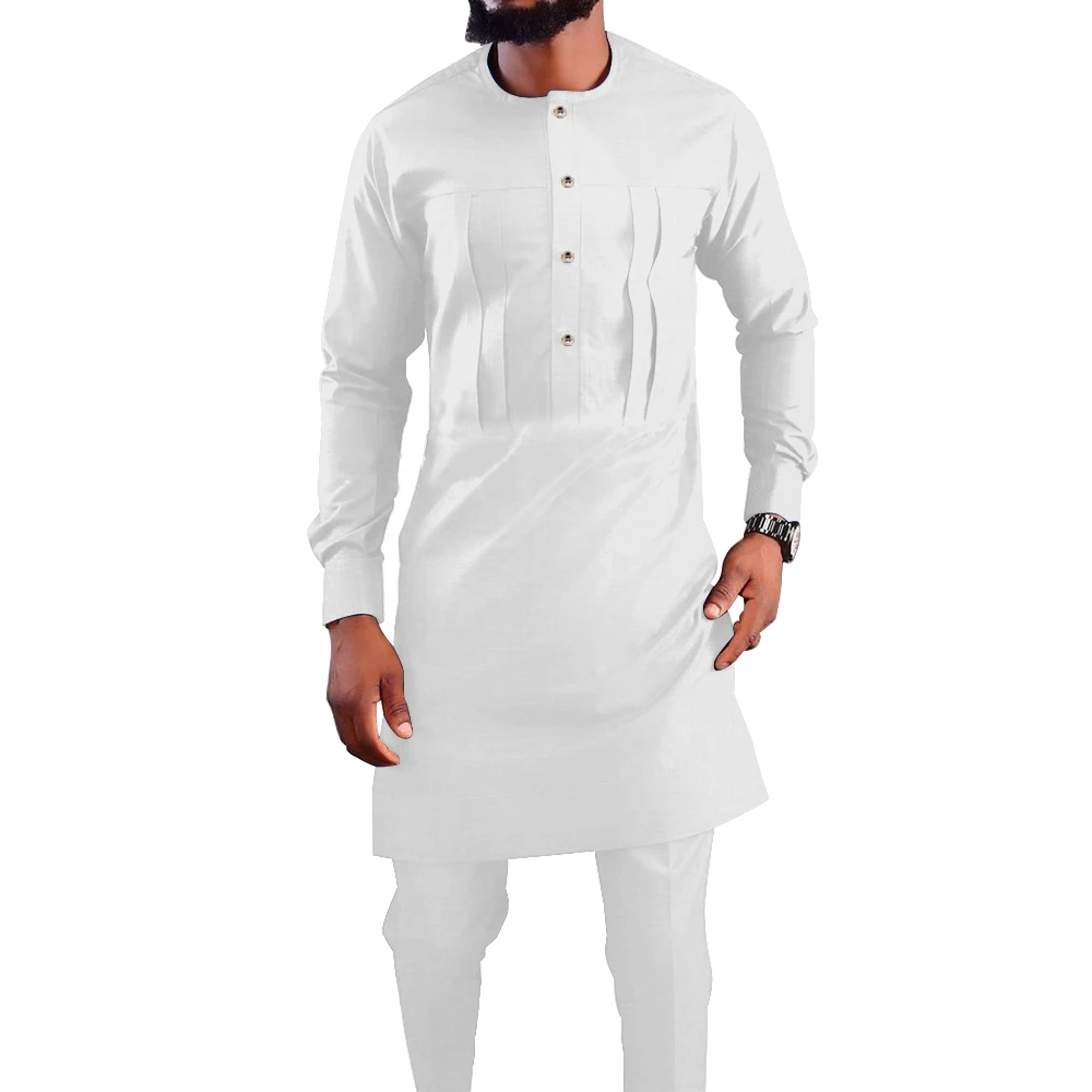 

Африканский мужской модный костюм из двух частей Дашики рубашка с длинным рукавом и брюки одежда базин богатый для свадьбы af2116060