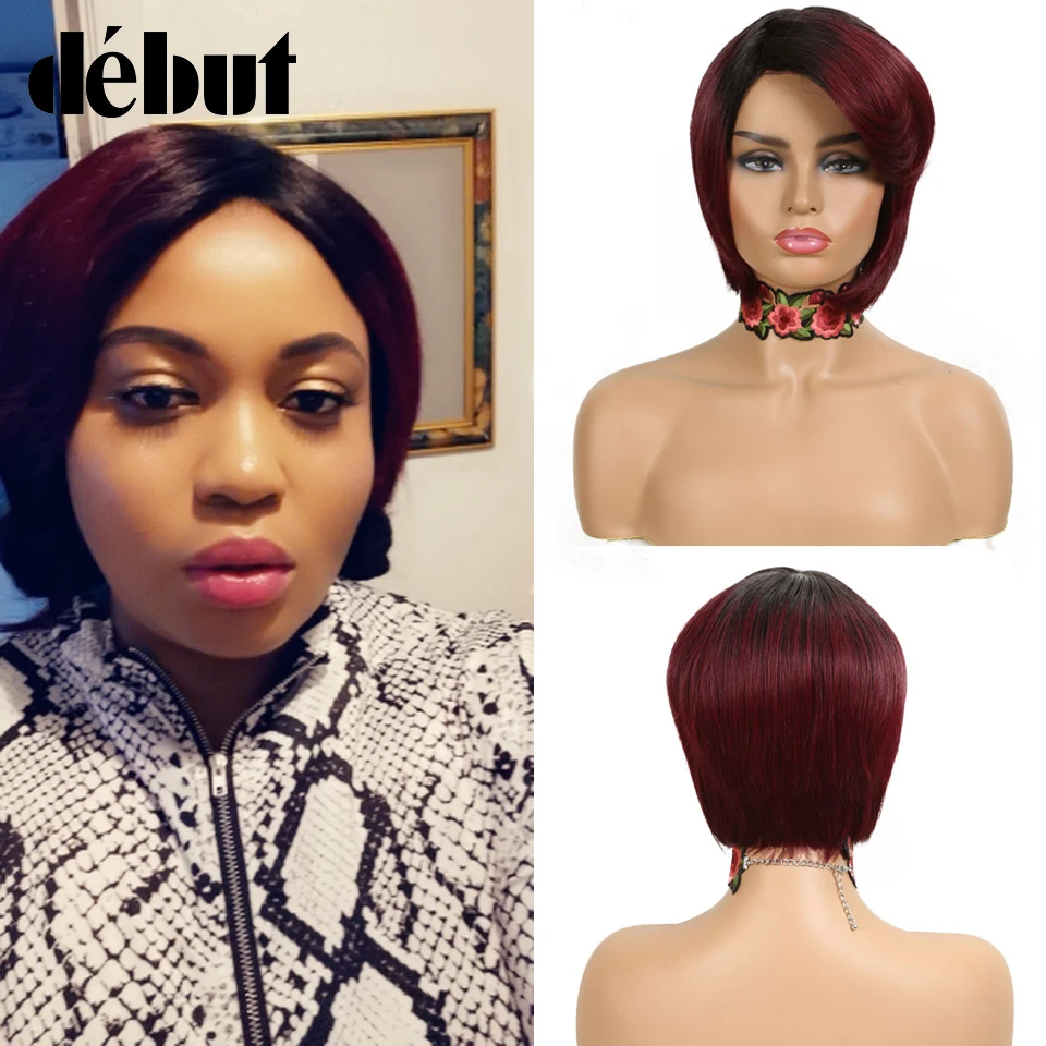 Debut Ombre Human Hair Wigs Brazilian Short Bob TT2/27 Cheap Remy For Black Women | Шиньоны и парики
