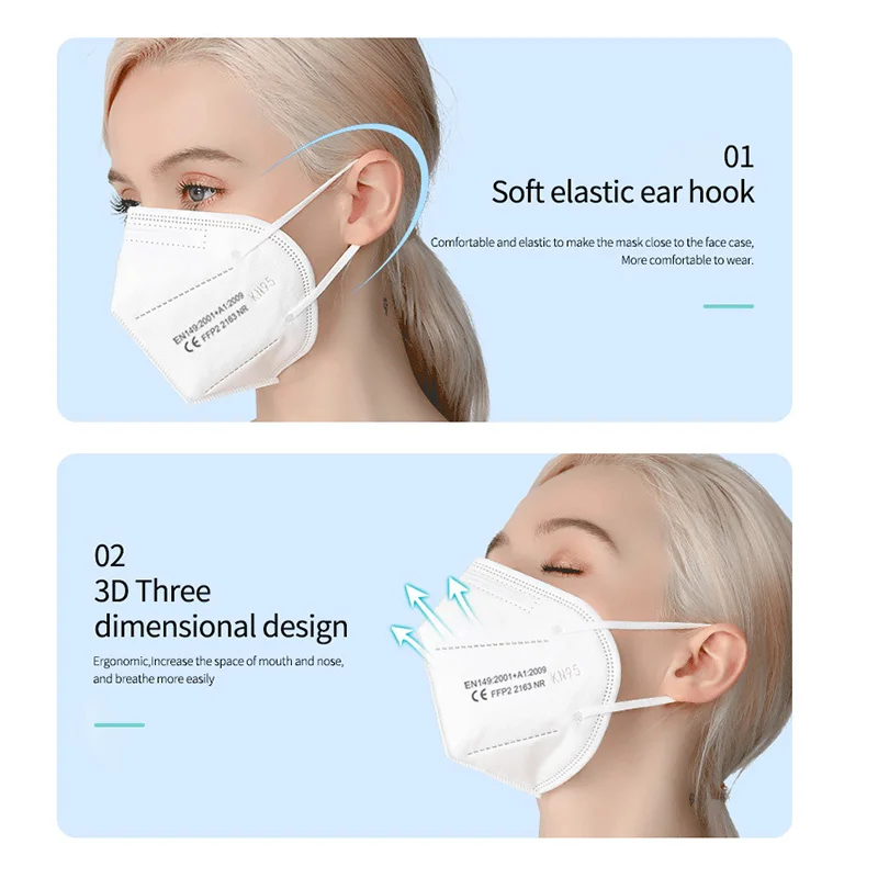 CE FFP2 маска KN95 защитные многоразовые маски цветные пыленепроницаемый для лица 95%