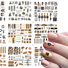 Наклейка для ногтей с леопардовым принтом, слайдер для дизайна ногтей, тату, водная наклейка, декор для ногтей, фольга для маникюра, 2020