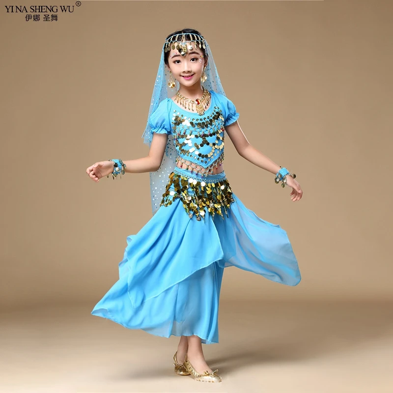 Набор костюма для танца живота дети 2/3 шт восточные танцы девушки танец Индия