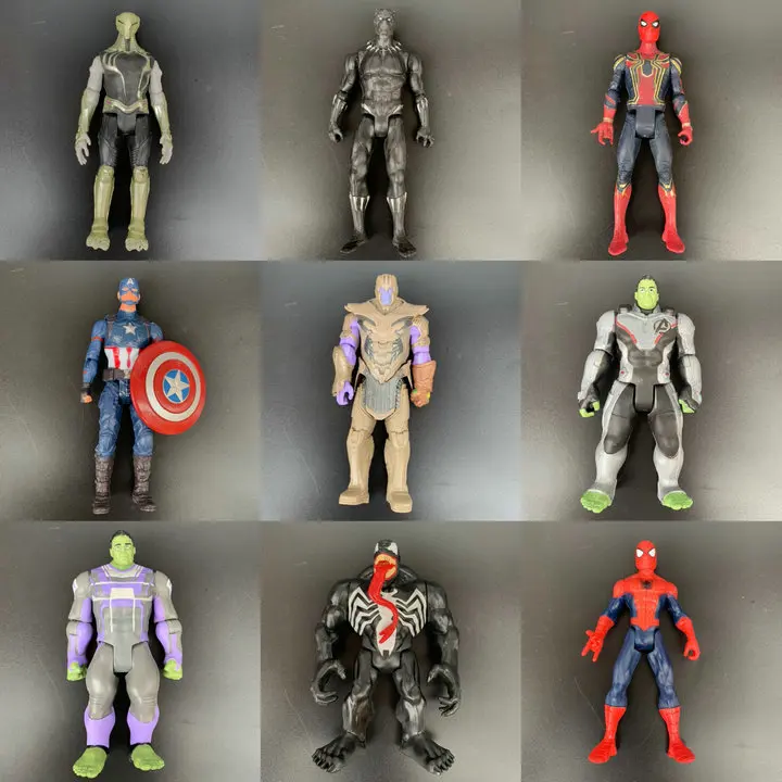 

Marvel Comics Action Figure Spider-Man Venom Hulk Thanos Captain America Joints Movable Model Ornament Toys Children Gifts