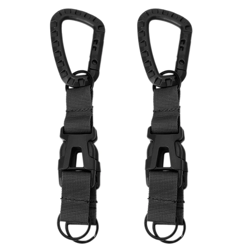 

2pcs Outdoor Carabiner Clip Nylon Webbing Key Chain D Backpack Hanging Buckle X3UA