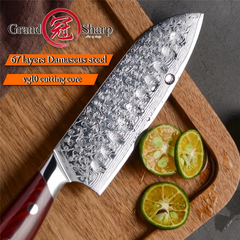 5-дюймовый НОЖ сантоку Grandsharp японские кухонные ножи vg10 нож шеф-повара из