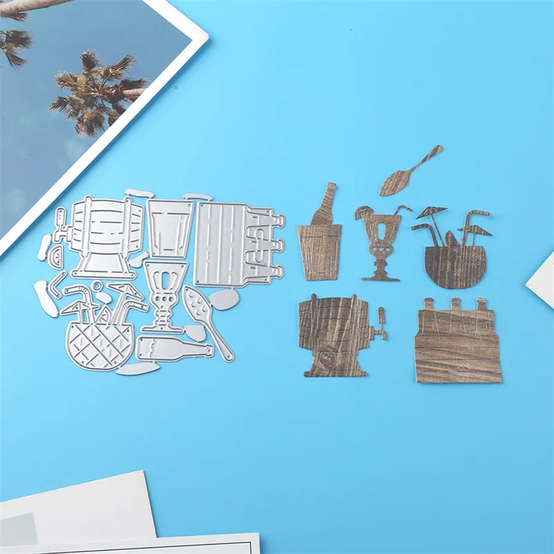 Металлические высечки милая детская одежда осьминог посуда сок стеклянный