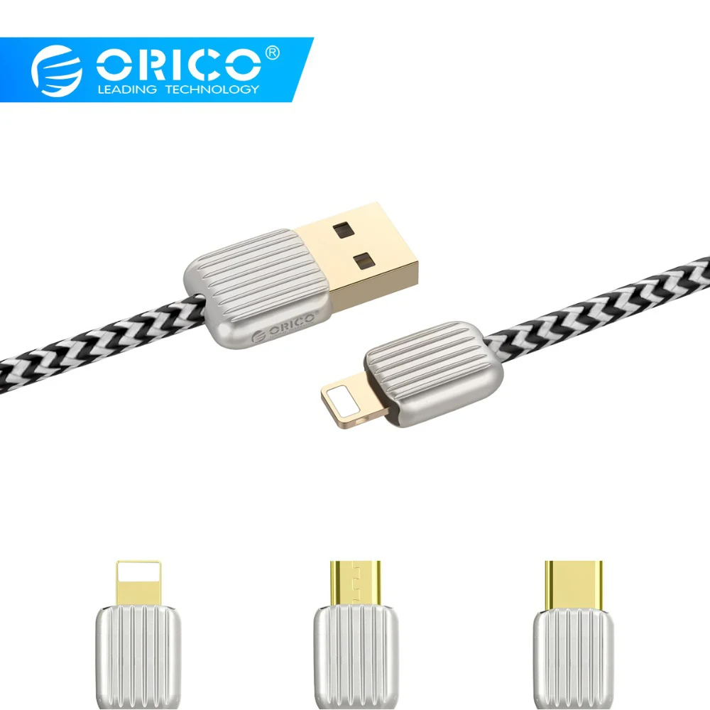 ORICO USB кабель 2.1A кабель для зарядки и синхронизации данных для iPhone xs xr samsung huawei Xiaomi one plus 6 Micro USB C освещение зарядки