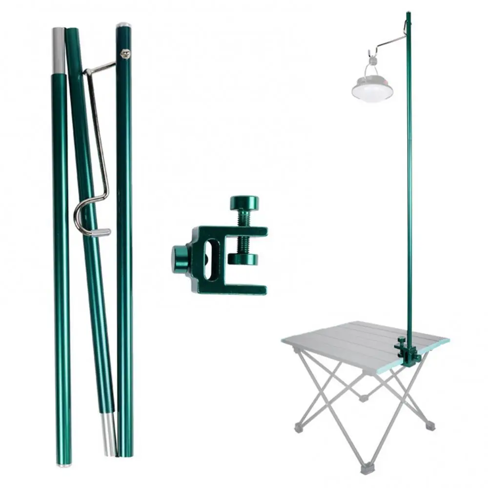 

Outdoor Folding Dual Camping Lamp Pole Kit Ground Desktop Fixing Detachable Lantern Stand
