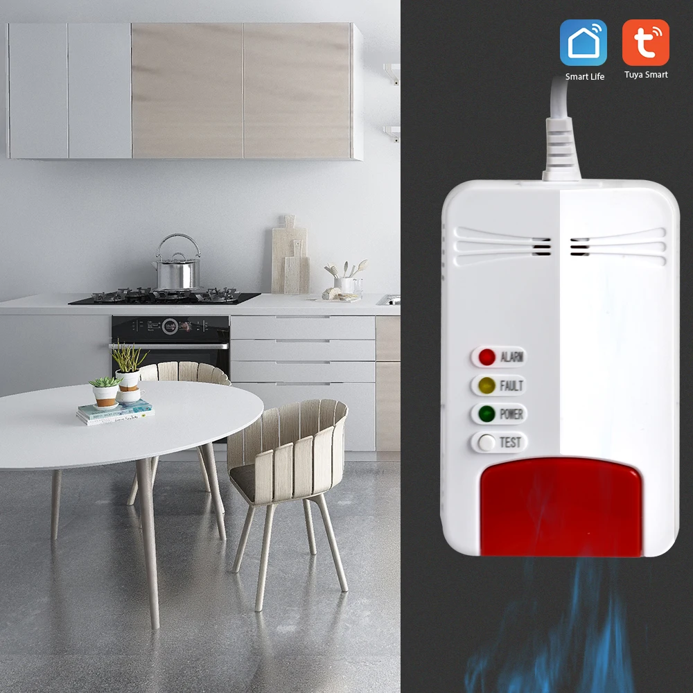 

Беспроводной Wi-Fi детектор газа сигнализация для Tuya smart life app контроль естественная утечка горючий газ детектор работает независимо