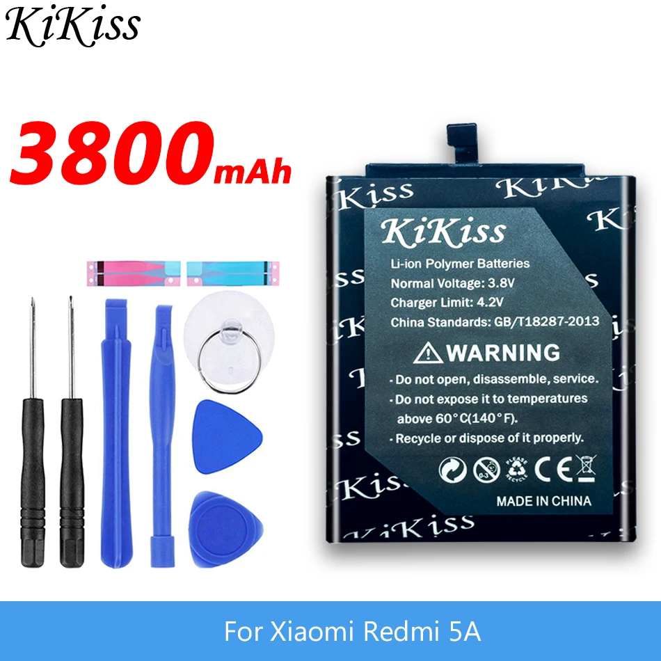 3800mAh BN34 Redmi5A Бесплатный инструмент аккумулятор KiKiss BN30 BN31 BN34 для Xiao mi Red mi 4A/Red mi 5A/Red mi Note 5A/Red mi Note 5A Pro Аккумулятор для Xiao mi 5X mi 5X - Цвет: 3800mAh BN34 Redmi5A