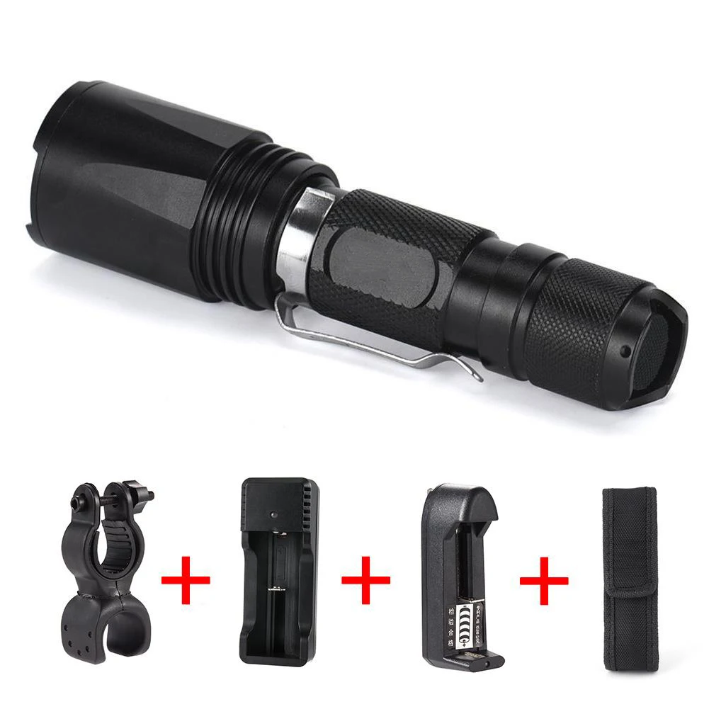 3000 люмен светодиодный зум тактический вспышки светильник 5 режимов 18650 Батарея