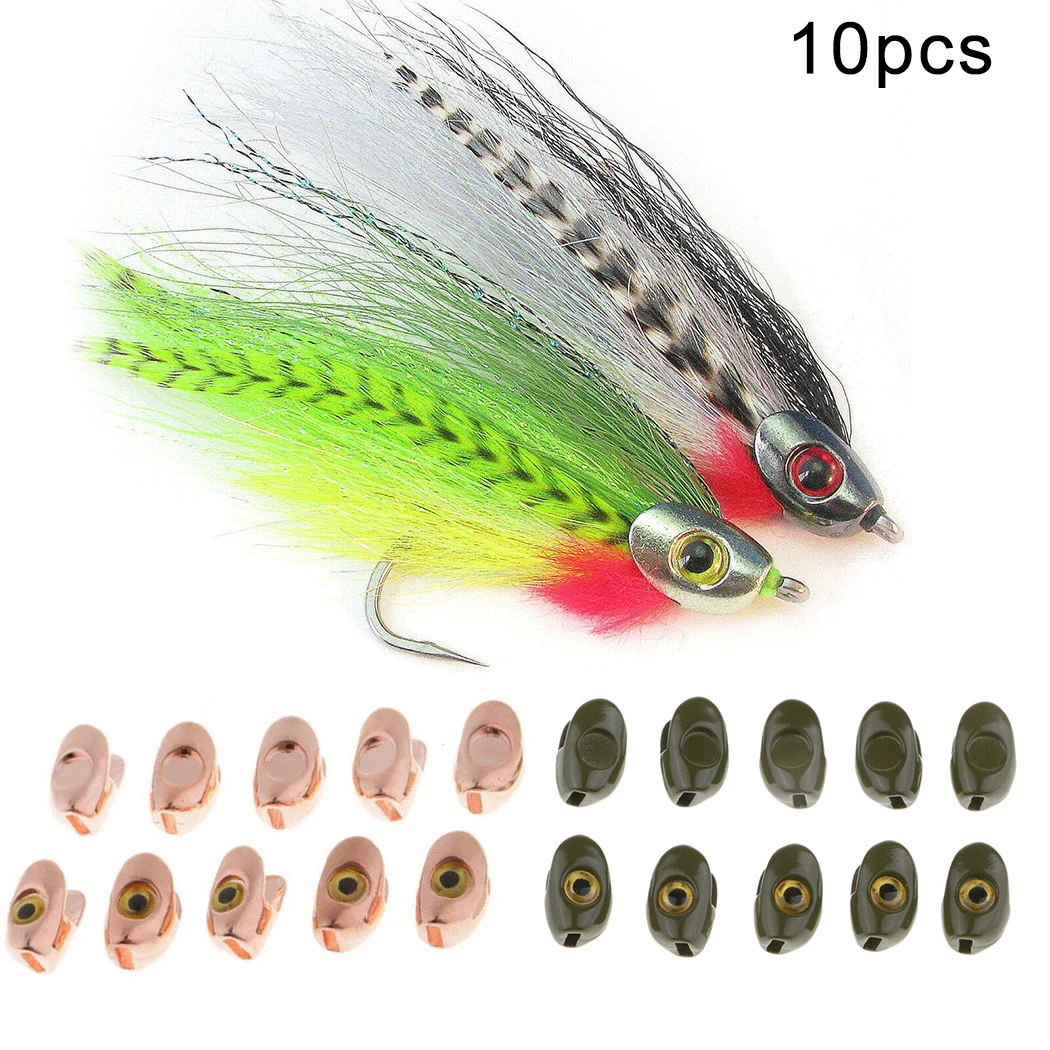 

10 Pcs/set Fly Tying Fish Skull Head For Streamer Flies Material Lure Fishing For Fishing Bait Making Lure Fly Eyes Fishing Tool