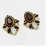 jewelry fashion fashion trend inlaid gem alloy female ear stud earrings