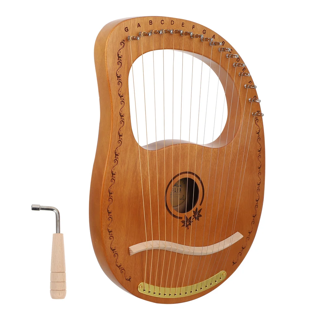 

1 Set Wooden Harp Orchestral String Instrument Portable Solidwood 16 String Harp
