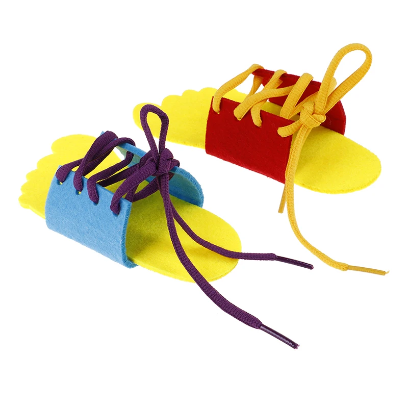 

1Pair Kids Educational Toys Children Toddler Lacing Shoes Leaing To Tie Shoelacesrn math Toy Early Teaching Aids