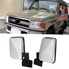 Зеркало заднего вида автомобильное, хромированное, 2 шт., для Toyota Landcruiser 70 75 78 Series 1985-2013