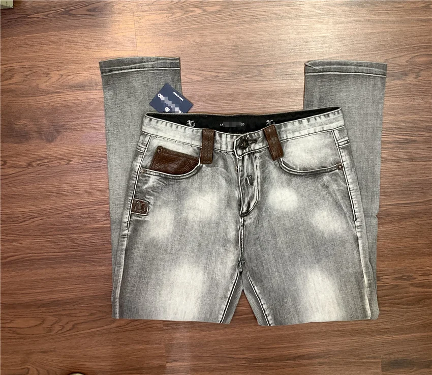 

men jeans fashion casual High quality snake skin jeans men jeans high quality denim jeans plus size Rich billionaire Black jeans