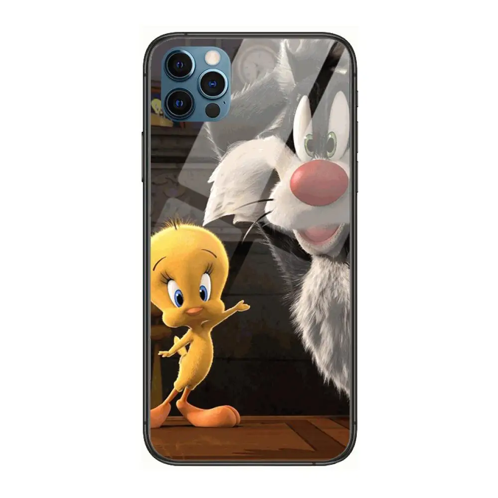 

Case Tweety Bird style Style Phone Case cover For iphone 12 pro max 11 8 7 6 s XR PLUS X XS SE 2020 mini black cell shell