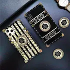 Люксовый бренд розы со сверкающими золотистыми квадратный чехол для Huawei Enjoy 20 размеры 9 и 10 плюс 9S 9E 10S 20Pro Y9 Prime Y6P Y7A полоса крышка