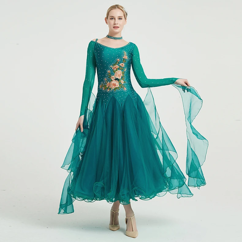 Женское бальное платье с вышивкой розовое блестками для бальных танцев танго