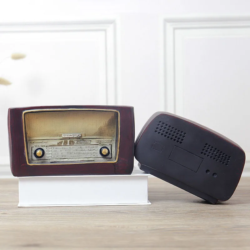 Креативные ретро-радиофигурки миниатюрная модель Статуэтка из смолы для