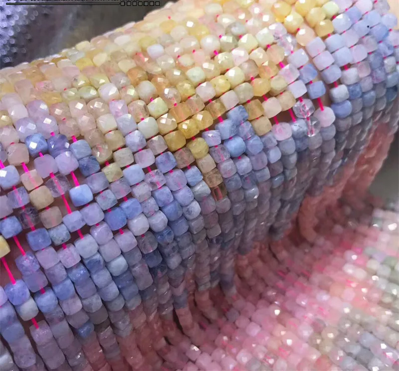 Граненые бусины из морганита градиентного цвета 4 5 мм для самостоятельного