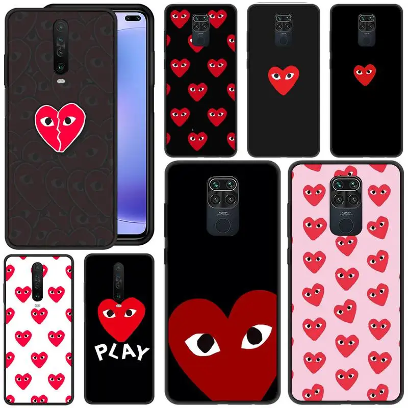 

PLAY Comme des Garcons Heart Phone Case For Redmi 5 6 Plus K 7 8 9 20 30 X A Pro Note 4 5 6 7 8 9 S X A Phone Cover Coque