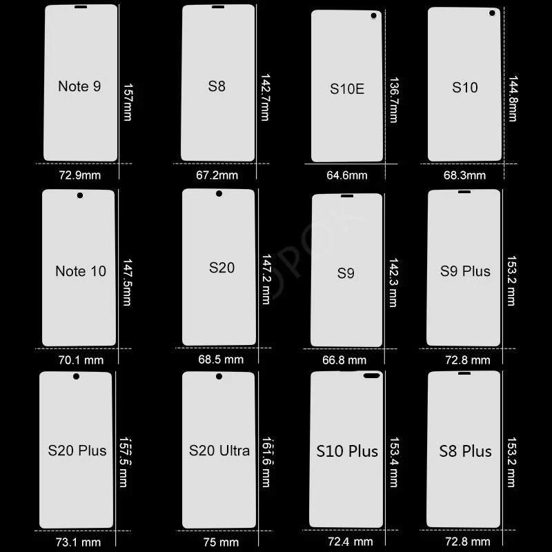 

2Pcs 100D Screen Protector For Samsung Galaxy S10 S9 S8 S20 Plus Ultra Full Cover Soft Film For Samsung Note 10 9 Film Not Glass