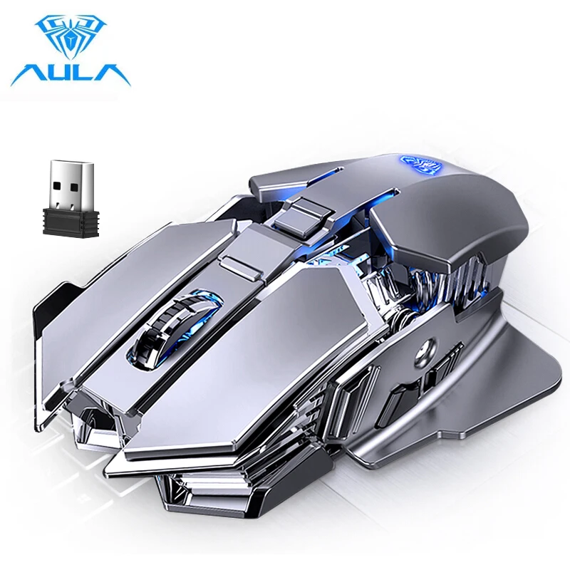 AULA SC300 2.4G Wireless Mouse Rechargeable 4-Color RGB Gaming Auto-sensing Smart Sleep Ergonomic Optics for MacOS Windows | Компьютеры и