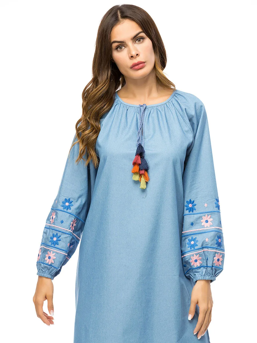 Мусульманская юбка с длинными рукавами свободная длинная большого размера