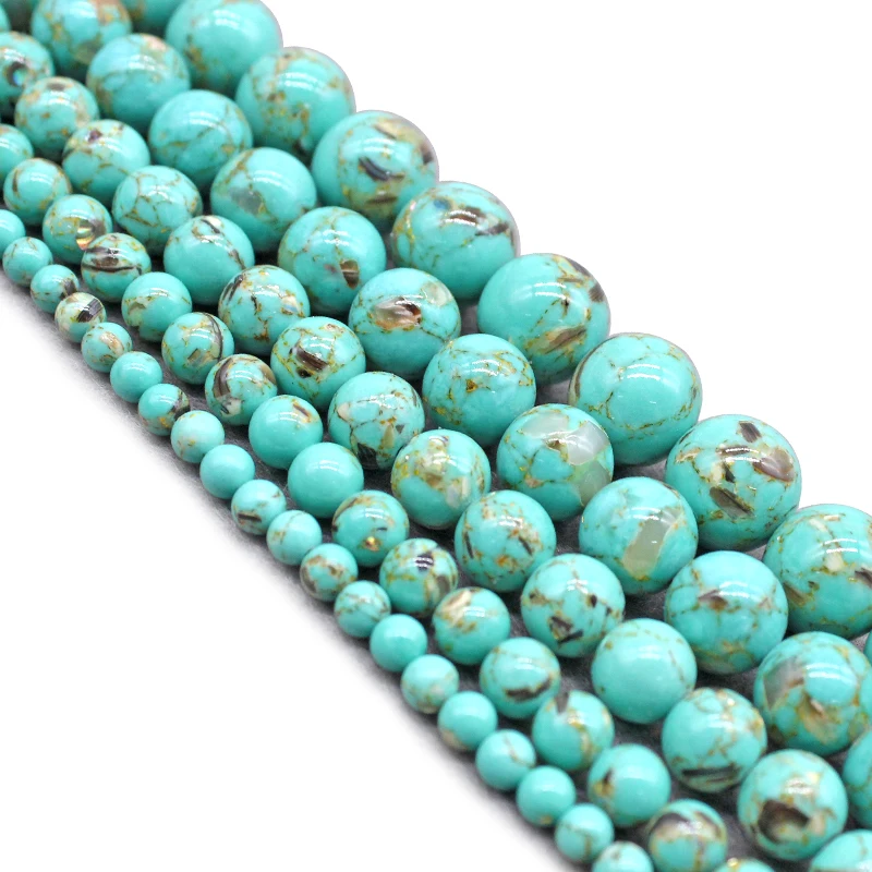 Натуральный светильник зеленый Оболочка Бирюзовый Камень Круглые бусины для