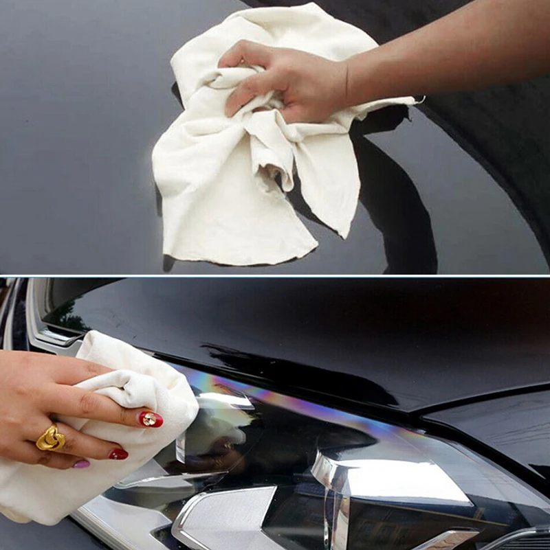 Полотенце для мытья автомобиля замша натуральная кожа чистящая ткань