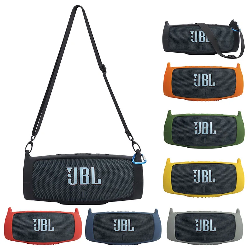

ZOPRORE Newest Outdoor Travel Silicone Case Cover Skin With Strap Carabiner for JBL Charge 5 Portable Wireless Bluetooth Speaker