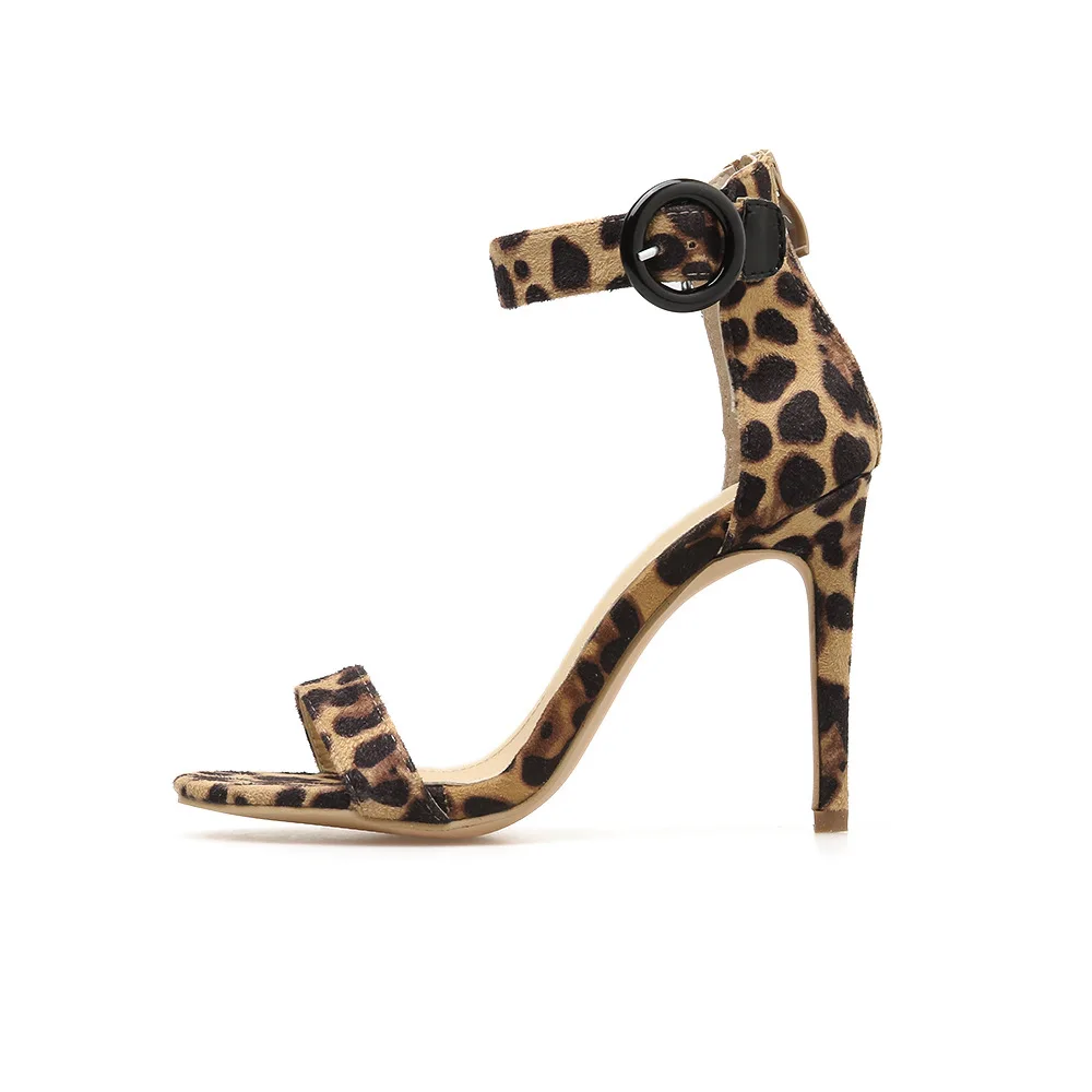 

heel high heels size 35-40 Season 2019 leopard print sandals