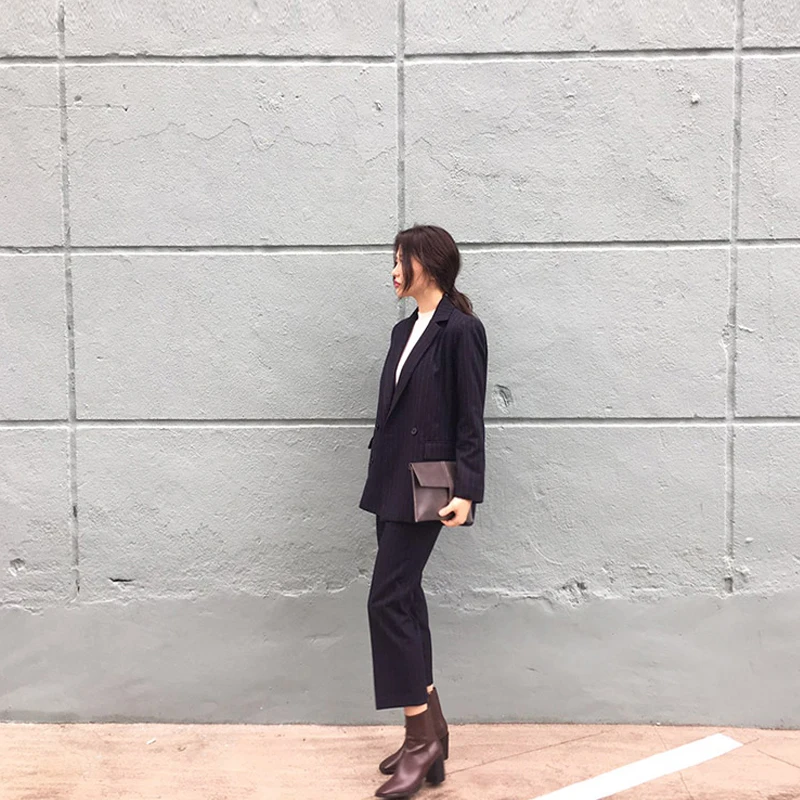 Весенние и летние Свободные корейские повседневные Костюмы женские офисные