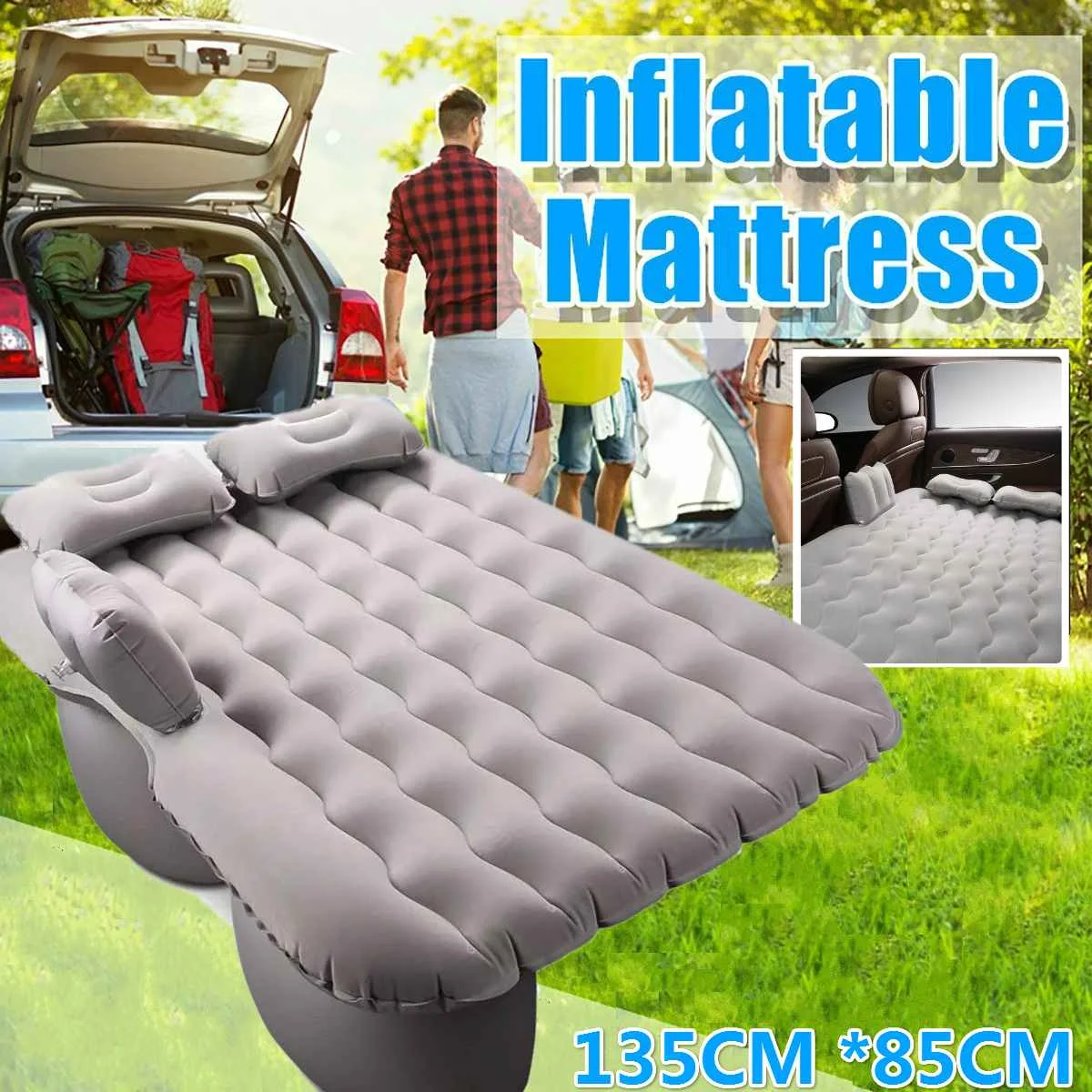 

Автомобильная надувная кровать, многофункциональная дорожная кровать, автомобильный матрас из ПВХ и флокирующая автомобильная кровать, ди...