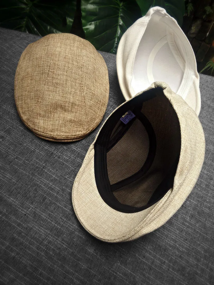 Newsboy female cap child pure color shade is prevented bask in spring and summer cotton and linen beret male han edition
