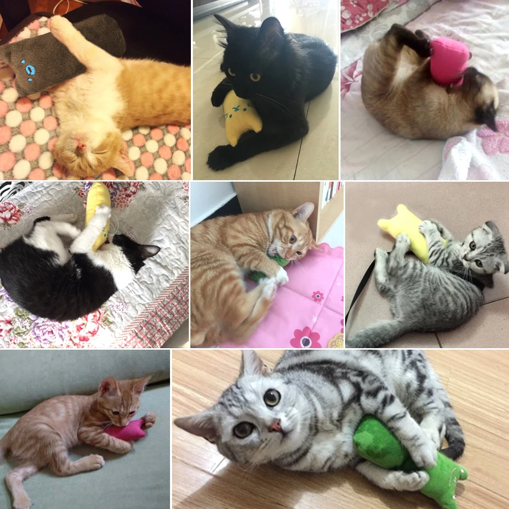 

Cat Catnip Bite Toys Funny Interactive Teeth Grinding Plush Little Toy For Pet Kitten Chewing Vocal Claws Thumb Cats Cute Gift