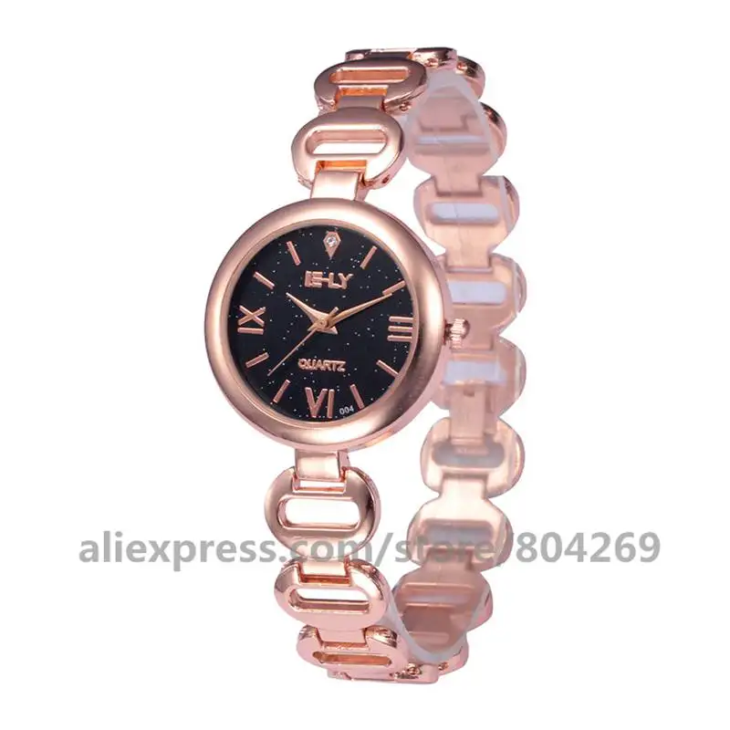 

Wholesale Women's Quartz Watch Alloy Luxury Brand Fashion Hollow Out Alloy Watch Hot Fashion Roman Number Women Watches E-LY