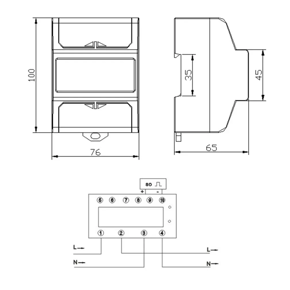 

DDS548 30-100A 230V AC Single Phase 2 Wire Digital Power Meter Electricity Cost Measuring Meter DIN Rail Mount