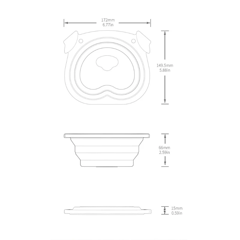 

Foldable Feeder Dog Bowls Food Grade Silicone High Quality Leak-Proof Pet Bowl N1HA